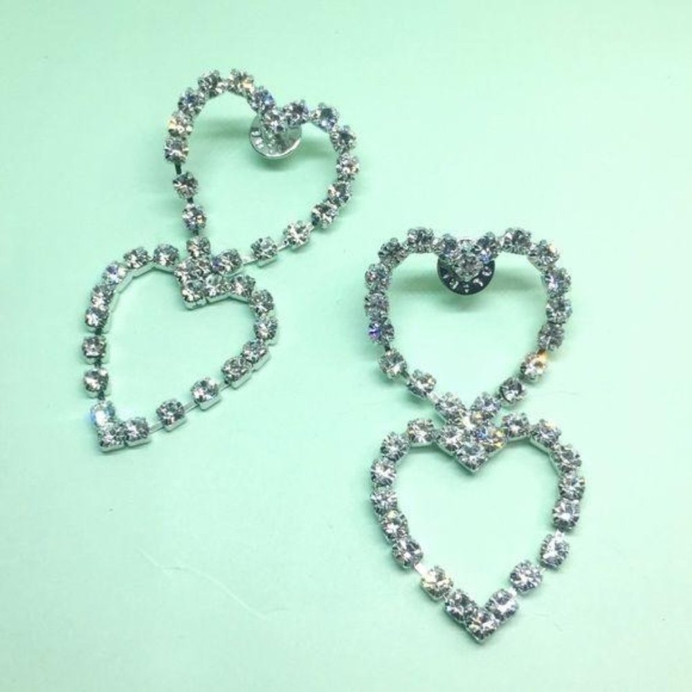 Handmade Crystal Heart Earrings Valentine’s Day